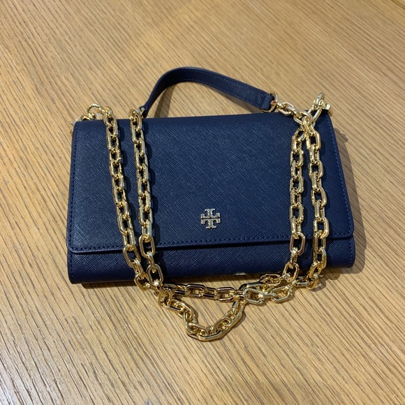 💗Tory Burch Emerson chain wallet navy Robinson - Picture 7 of 8